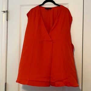 Rachel Rachel Roy Alessia Sleeveless Shell Top in Bright Poppy Size: 3X